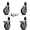 Service Caster 5'' Maroon Poly Wheel Swivel 1-3/4'' Expanding Stem Caster Set 2 Brakes, 4PK SCC-EX20S514-PPUB-MRN-2-PLB-2-134 - alternate 5